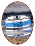 JB Memorials Edelstalen As Ring 'Sky Blue Glow' 6/8mm breed - CRA013