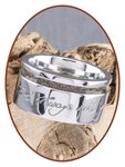 JB Memorials Cobalt Chrome Brede Dames Handschrift As Ring - RB046DH