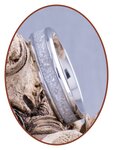 Gekleurde As gedenk Ring - 'Silver White' - 6 of 8mm breed - CRA004SW-4M2B