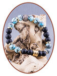 Assembled Silver Line Turquoise - Onyx Beads Asarmband KHA044