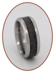 Gedenkring met Haarlok - Zichtbare Haarverwerking - 6 of 8mm Breed - RBH001-4M2B