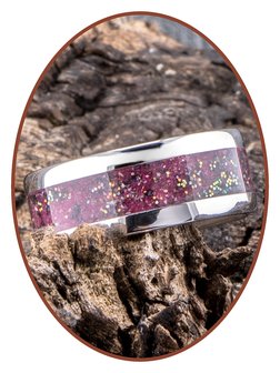 JB Memorials Edelstalen As Ring &#039;Rose Red/Pink&#039; - CRA009