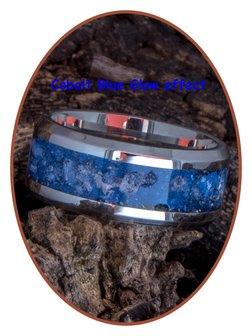 JB Memorials Edelstalen As Ring &#039;Sky Blue Glow&#039; 6/8mm breed - CRA013