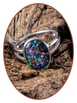 JB Memorials Sterling Zilveren Dames Design Opal As Ring - RB100