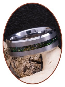JB Memorials Tungsten Carbide Heren  As gedenk Ring met Gesatineerde afwerking - RB048MG