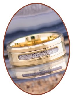 JB Memorials Tungsten Carbide Goud Heren As Ring - RB045G