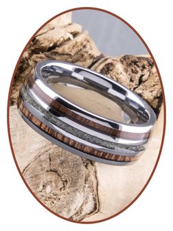 JB Memorials Exclusive Natureline Wood Tungsten As Ring - WR014