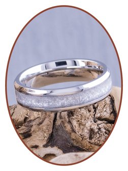 Gekleurde As gedenk Ring - &#039;Silver White&#039; - 6 of 8mm breed - CRA004SW-4M2B