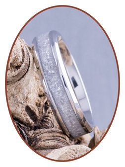 Gekleurde As gedenk Ring - &#039;Silver White&#039; - 6 of 8mm breed - CRA004SW-4M2B
