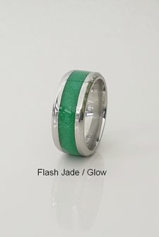 JB Memorials Edelstalen As Ring &#039;Multi Color Glow&#039; 6 of 8mm breed - CRA017