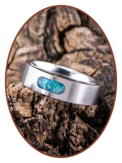 JB Memorials Edelstalen Opal As Ring - RB044O