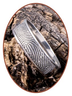 JB Memorials Titanium Vingerafdruk Gedenk Ring - TIR001