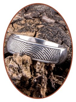 JB Memorials Titanium Vingerafdruk Gedenk Ring - TIR001