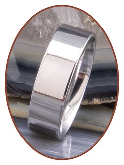 JB Memorials Edelstalen Gepolijste Vingerafdruk Gedenk Ring 8mm - TR012W