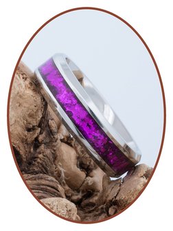 Gekleurde As gedenk Ring - 6 of 8mm breed - JCRA004-4M2B