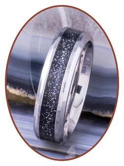 As Ring - 6 of 8mm Breed - &#039;Rainbow Black&#039; - TI002B-4M2B