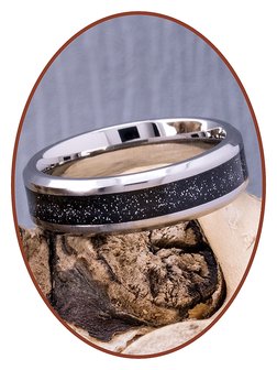 JB Memorials Titanium As Ring 6 of 8mm Breed &#039;Rainbow Black&#039; - TI002B