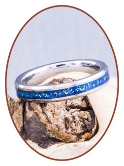 JB Memorials Tungsten Carbide Dames As Ring &#039;Blue Heaven&#039; 4mm - RB143D