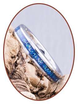 JB Memorials Tungsten Carbide Dames As Ring 'Blue Heaven' 4mm - RB143D