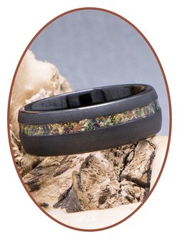 JB Memorials Tungsten Carbide  Metallic Foil Opal As Ring - RB048QA