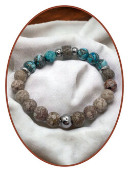 JB Memorials Synt. Turquoise Maifanite Stone As Armband - KHA032