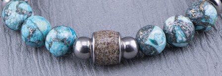 JB Memorials Synt. Turquoise Onyx Stone As Armband - KHA033