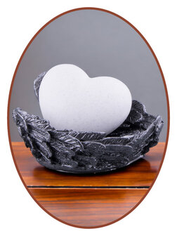 JB Memorials exclusief Knuffel Hart gemaakt van as in angelwing  diverse kleuren mogelijk - AS003