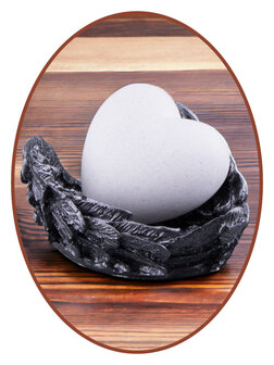 JB Memorials exclusief Knuffel Hart gemaakt met as, met optionele angelwing in  diverse kleuren mogelijk - AS003