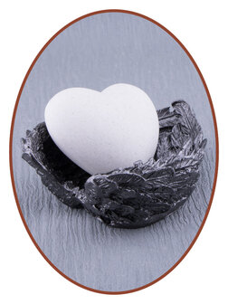 JB Memorials exclusief Knuffel Hart gemaakt met as, met optionele angelwing in  diverse kleuren mogelijk - AS003