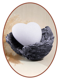 JB Memorials exclusief Knuffel Hart gemaakt met as, met optionele angelwing in  diverse kleuren mogelijk - AS003