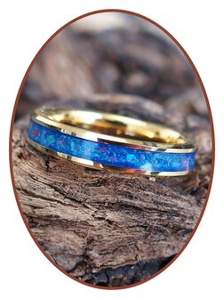 JB Memorials Tungsten Carbide Dames &#039;Ocean Blue&#039; As Ring 4mm - RB143E