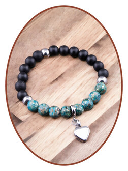 JB Memorials Exclusieve Edelsteen  - Mayfanite-Jasper &amp; Synthetic Opal Kralen Armband in vele opties KHA039