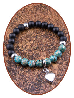 JB Memorials Exclusieve Edelsteen  - Mayfanite-Jasper &amp; Synthetic Opal Kralen Armband in vele opties KHA039