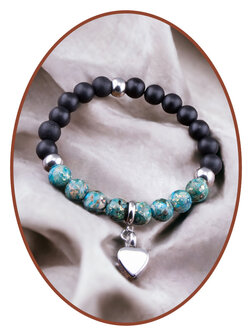 JB Memorials Exclusieve Edelsteen  - Mayfanite-Jasper &amp; Synthetic Opal Kralen Armband in vele opties KHA039