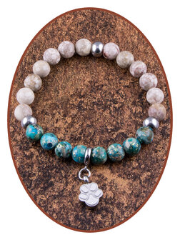 JB Memorials Exclusieve Edelsteen  - Mayfanite-Jasper &amp; Synthetic Opal Kralen Armband in vele opties KHA039