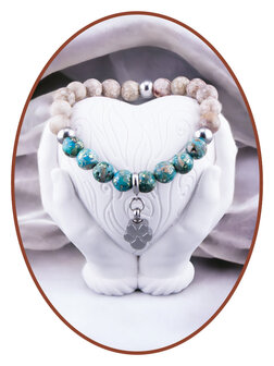 JB Memorials Exclusieve Edelsteen  - Mayfanite-Jasper &amp; Synthetic Opal Kralen Armband in vele opties KHA039