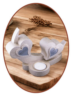 Mini Duo Urn &#039;Hart&#039; met Theelicht in vele Kleuren - HMP625T