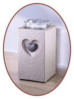 Mini As Urn met Waxine - Theelichthouder Hart  - HMP615G