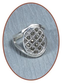 Sterling Zilveren Marcasite Dames As Ring - RB053