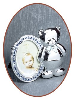 Silver plated fotolijstje &#039;Beertje&#039; met Zirconia - M060