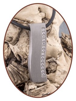 Titanium JB Memorials Premium 'Silver Wave' Design Ashanger - T010