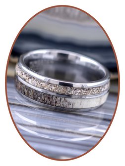JB Memorials Exclusive Natureline  / Tungsten As Ring met Herten gewei - WR014