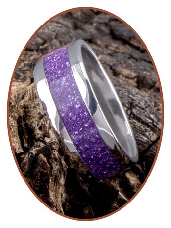 JB Memorials Edelstalen As Ring 'Magic Violet' - CRA011