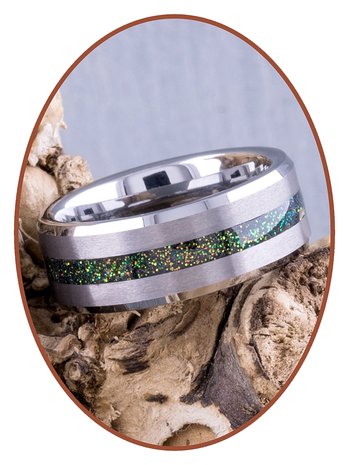 JB Memorials Tungsten Carbide Heren  As gedenk Ring met Gesatineerde afwerking - RB048MG