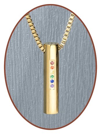 Edelstalen/RVS JB Memorials Premium Gold 'Rainbow' Ashanger - G003