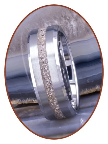 JB Memorials Tungsten Carbide Heren  As gedenk Ring met Gesatineerde afwerking - RB048HT