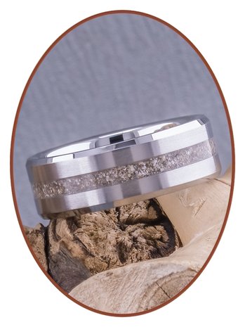 JB Memorials Tungsten Carbide Heren  As gedenk Ring met Gesatineerde afwerking - RB048HT