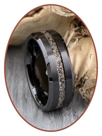 JB Memorials Tungsten Carbide  Satin Black As Ring - RB048TB