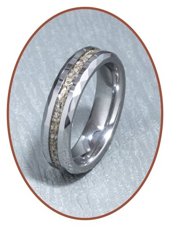 JB Memorials Tungsten Carbide Facet Dames / Heren As Ring - RB049