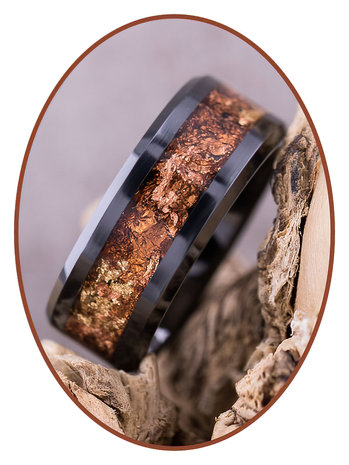 JB Memorials Ceramic Zirconium Multi Metallic As gedenk Ring 8mm - JRB141HT
